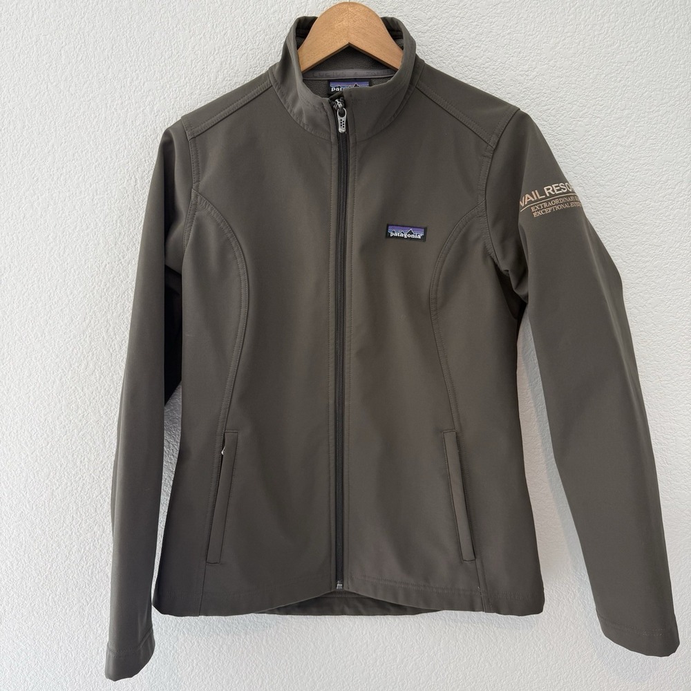 Patagonia Womens Windproof Leeway Jacket Medium Green Softshell Granola Outdoor